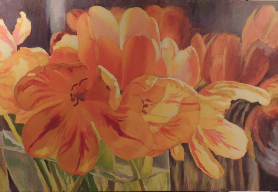Tulips in a glass vase #1 24 x 36 $2160